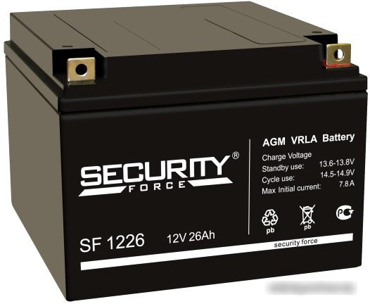 Аккумулятор для ИБП Security Force SF 1226 (12В/26 А·ч) - фото 1 - id-p214650026