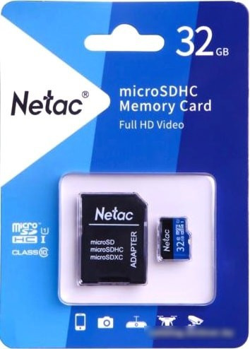 Карта памяти Netac P500 Standard 32GB NT02P500STN-032G-R + адаптер - фото 2 - id-p214644890