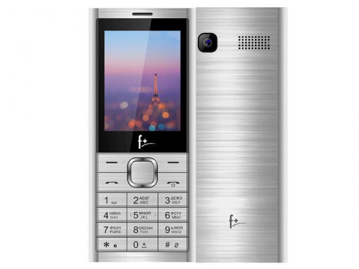 Кнопочный сотовый телефон F+ B241 серебристый мобильный - фото 1 - id-p213467568