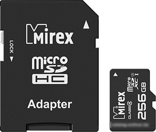 Карта памяти Mirex microSDXC 13613-AD3UH256 256GB (с адаптером) - фото 1 - id-p214644965