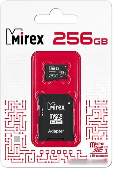 Карта памяти Mirex microSDXC 13613-AD3UH256 256GB (с адаптером) - фото 2 - id-p214644965