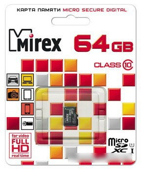 Карта памяти Mirex microSDXC UHS-I (Class 10) 64GB (13612-MC10SD64) - фото 2 - id-p214644967