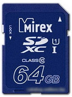 Карта памяти Mirex SDXC UHS-I (Class 10) 64GB (13611-SD10CD64)