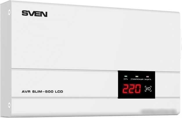 Стабилизатор напряжения SVEN AVR SLIM-500 LCD - фото 1 - id-p214650114