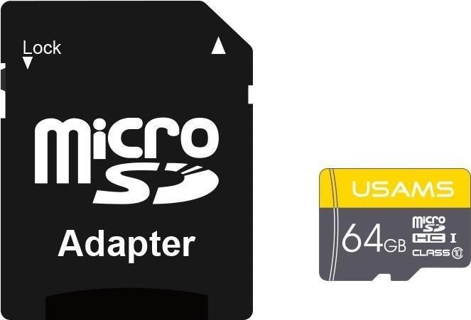 Карта памяти Usams US-ZB119 High Speed TF Card 64GB (с адаптером) - фото 1 - id-p214644993