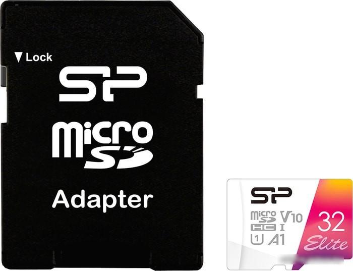 Карта памяти Silicon-Power Elite microSDHC SP032GBSTHBV1V20SP 32GB (с адаптером) - фото 1 - id-p214644997