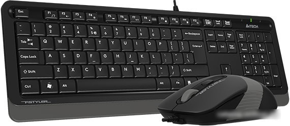 Клавиатура + мышь A4Tech Fstyler F1010 (черный/серый) - фото 3 - id-p214651987