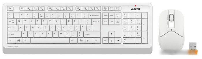 Клавиатура + мышь A4Tech Fstyler FG1012 (белый) - фото 2 - id-p214651989