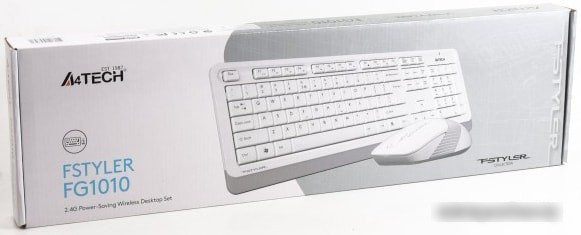 Клавиатура + мышь A4Tech Fstyler FG1010 (белый/серый) - фото 4 - id-p214651993