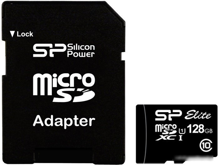 Карта памяти Silicon-Power microSDXC Elite UHS-1 (Class 10) 128GB (SP128GBSTXBU1V10SP) - фото 1 - id-p214645035