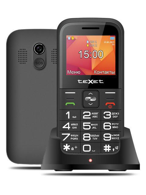 Кнопочный сотовый телефон teXet TM-B418 черный мобильный - фото 1 - id-p214174335