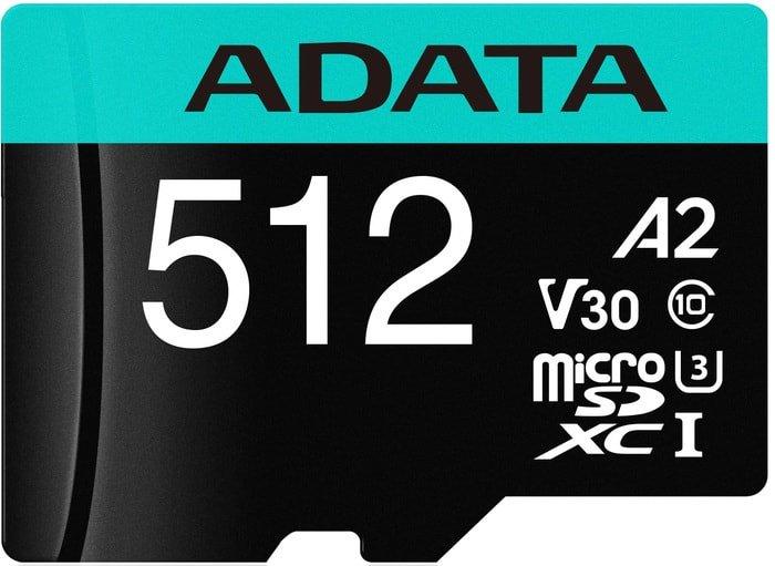 Карта памяти A-Data Premier Pro AUSDX512GUI3V30SA2-RA1 microSDXC 512GB (с адаптером) - фото 2 - id-p214645052