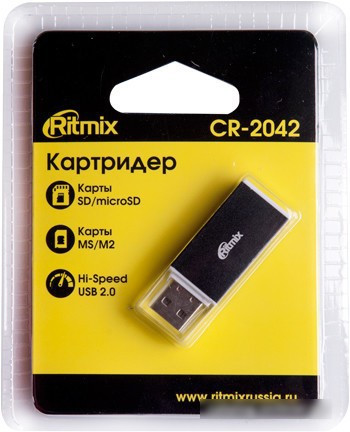 Кардридер Ritmix CR-2042 (черный) - фото 2 - id-p214645065