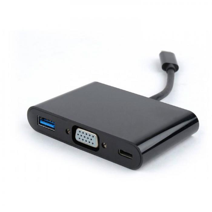 Адаптер Gembird Cablexpert 3 in 1 USB-C to VGA + USB3 + USB-C A-CM-VGA3in1-01 - фото 1 - id-p214513074