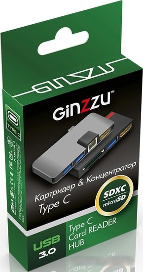 Карт-ридер Ginzzu GR-862UB - фото 3 - id-p214645112