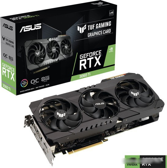 Видеокарта ASUS TUF Gaming GeForce RTX 3060 Ti OC Edition 8G GDDR6X TUF-RTX3060TI-O8GD6X-GAMING - фото 2 - id-p214645117