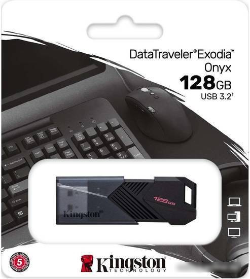 USB Flash Kingston DataTraveler Exodia Onyx 128GB - фото 2 - id-p214644002