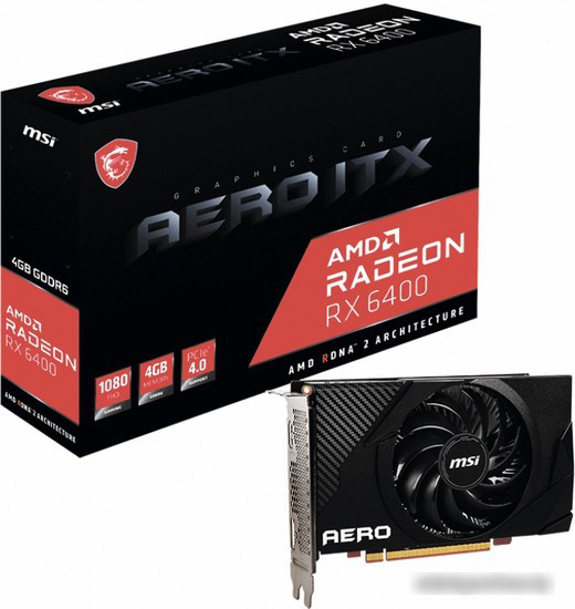 Видеокарта MSI Radeon RX 6400 Aero ITX 4G - фото 3 - id-p214645190