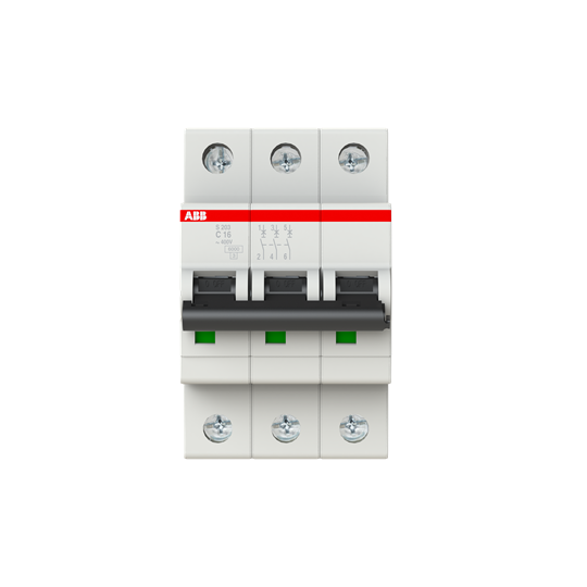 Автоматический выключатель ABB (STO S203 C16) , серия S200, C16А, 3-полюсный (2CDS253001R0164) - фото 1 - id-p214652491