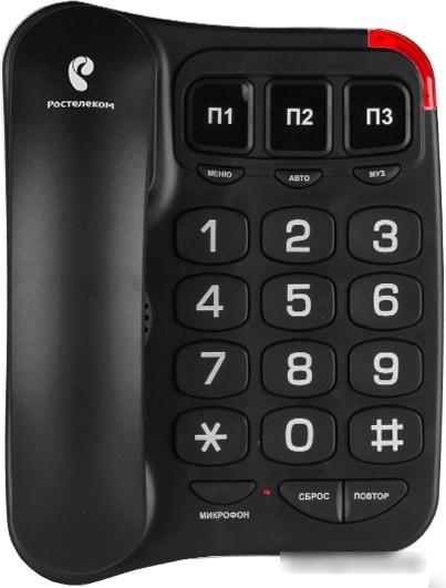 Проводной телефон TeXet TX-214 (черный) - фото 1 - id-p214641419