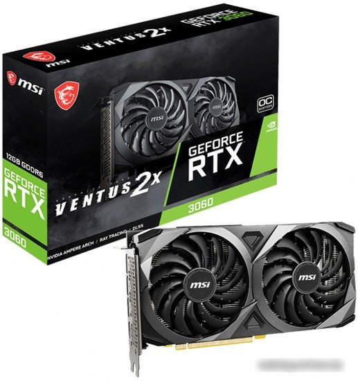 Видеокарта MSI GeForce RTX 3060 Ventus 2X 12G OC - фото 5 - id-p214645200