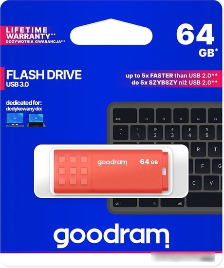 USB Flash GOODRAM UME3 64GB (оранжевый) - фото 5 - id-p214644122