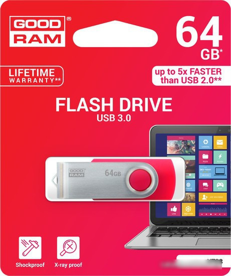 USB Flash GOODRAM UTS3 64GB [UTS3-0640R0R11] - фото 3 - id-p214644130