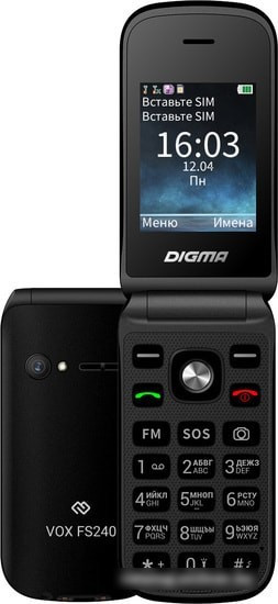 Кнопочный телефон Digma Vox FS240 (черный) - фото 1 - id-p214649556