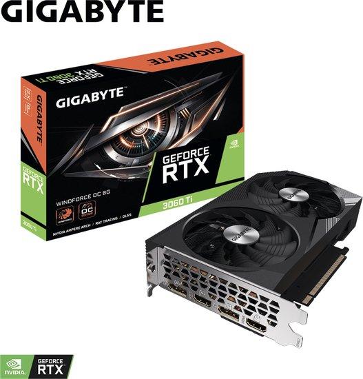 Видеокарта Gigabyte GeForce RTX 3060 Ti Windforce OC 8G GV-N306TWF2OC-8GD - фото 3 - id-p214645278