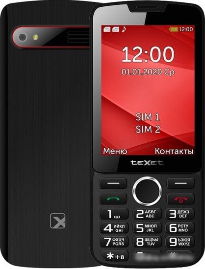 Мобильный телефон TeXet TM-308 (черный/красный) - фото 1 - id-p214649607