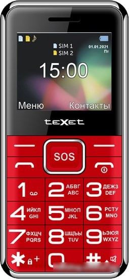 Мобильный телефон TeXet TM-B319 (красный) - фото 2 - id-p214649623