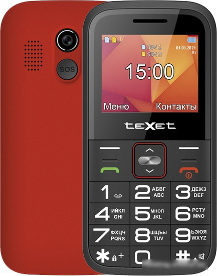 Мобильный телефон TeXet TM-B418 (красный) - фото 1 - id-p214649625