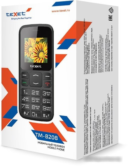 Мобильный телефон TeXet TM-B208 (черный) - фото 4 - id-p214649628