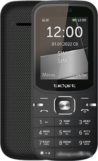 Кнопочный телефон TeXet TM-219 (черный) - фото 1 - id-p214649630