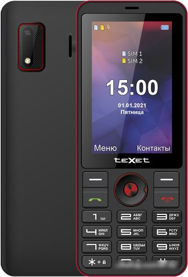 Кнопочный телефон TeXet TM-321 (черный) - фото 1 - id-p214649632