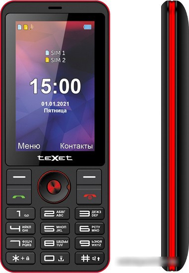 Кнопочный телефон TeXet TM-321 (черный) - фото 2 - id-p214649632