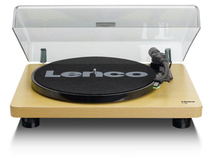 Виниловый проигрыватель для виниловых дисков пластинок винила Lenco L-30WD Wood - фото 1 - id-p214279424
