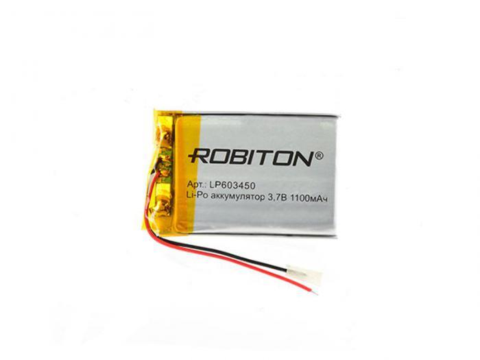 Аккумулятор LP603450 - Robiton 3.7V 1100mAh PK1 LP1100-603450 14692 - фото 1 - id-p214279459