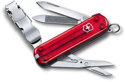Складной нож Victorinox Nail Clip, функций: 8, 65мм, красный полупрозрачный [0.6463.t] - фото 1 - id-p213133458