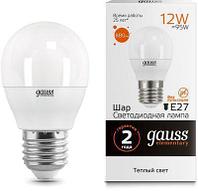 Упаковка ламп LED GAUSS E27, шар, 12Вт, 10 шт. [53212]