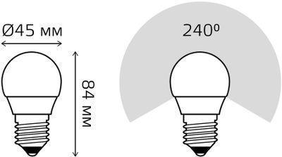 Упаковка ламп LED GAUSS E27, шар, 12Вт, 10 шт. [53212] - фото 5 - id-p213132059