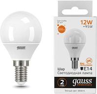 Упаковка ламп LED GAUSS E14, шар, 12Вт, 10 шт. [53112]