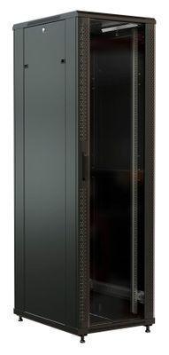 Шкаф серверный WRLINE WR-TT-4261-AS-RAL9004 напольный, стеклянная передняя дверь, 42U, 600x2055x1000 мм - фото 1 - id-p213131230