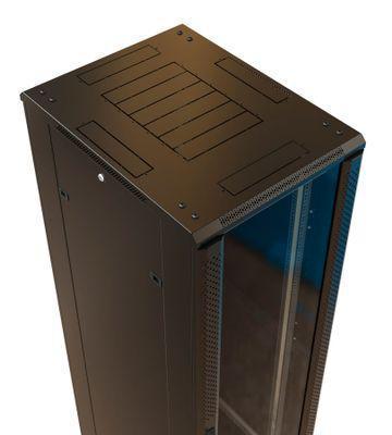 Шкаф коммутационный WRLINE WR-TT-3268-AS-RAL9004 напольный, стеклянная передняя дверь, 32U, 600x1610x800 мм - фото 4 - id-p213131231