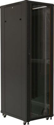 Шкаф коммутационный Hyperline TTB-4768-AS-RAL9004 напольный, стеклянная передняя дверь, 47U, 600x2277x800 мм - фото 1 - id-p213131236