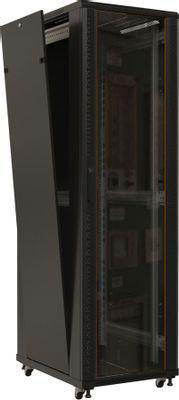 Шкаф коммутационный Hyperline TTB-4768-AS-RAL9004 напольный, стеклянная передняя дверь, 47U, 600x2277x800 мм - фото 2 - id-p213131236