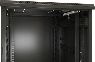 Шкаф коммутационный Hyperline TTB-4768-AS-RAL9004 напольный, стеклянная передняя дверь, 47U, 600x2277x800 мм - фото 3 - id-p213131236