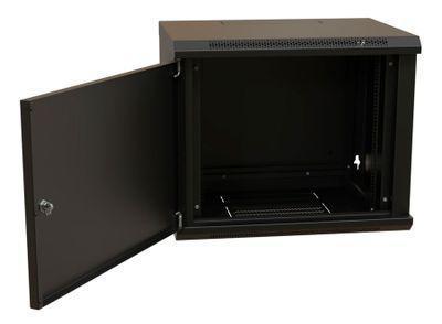Шкаф коммутационный WRLINE WR-TW-1266-SR-RAL9004 настенный, металлическая передняя дверь, 12U, 600x650x600 мм - фото 3 - id-p213131359