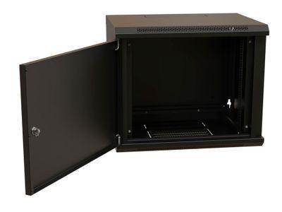 Шкаф коммутационный WRLINE WR-TW-1245-SR-RAL9004 настенный, металлическая передняя дверь, 12U, 600x650x450 мм - фото 3 - id-p213131361