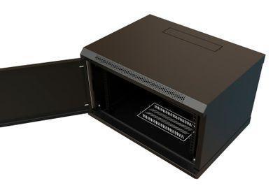 Шкаф коммутационный WRLINE WR-TW-0966-SR-RAL9004 настенный, металлическая передняя дверь, 9U, 600x500x600 мм - фото 4 - id-p213131363